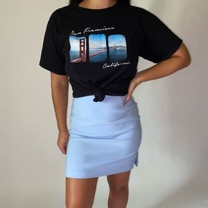 Light blue mini skirt